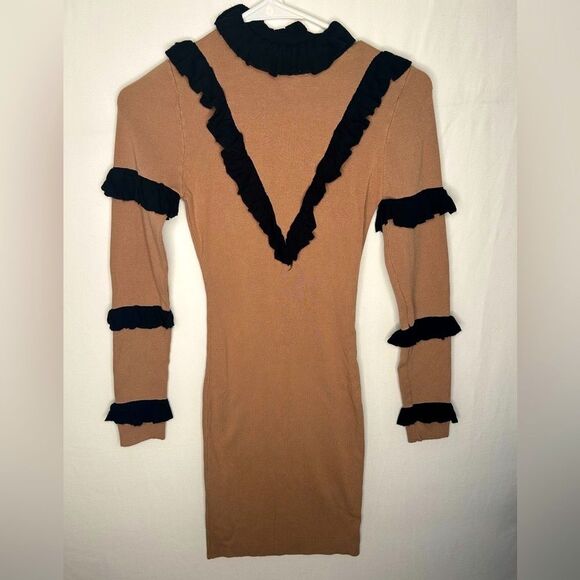 Fashion Nova Loving Arm Knit Dress. Mocha and Black. Size S. - Picture 4 of 14